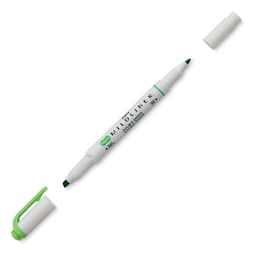 Zebra Mildliner Double Ended Creative Marker - Green (Cap off)