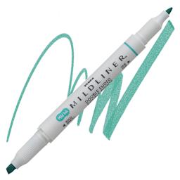Zebra Mildliner Double Ended Creative Marker - Summer Green marker and swatch