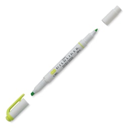 Zebra Mildliner Double Ended Creative Marker - Citrus Green (Caps off)