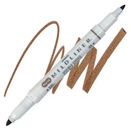 Zebra Mildliner Double Ended Creative Marker - Brown marker and swatch