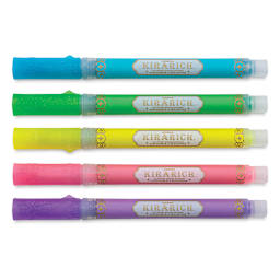 Zebra Kirarich Glitter Markers - Set of 5 - with caps on