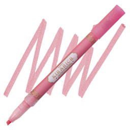 Zebra Kirarich Glitter Marker - Pink marker and swatch