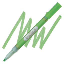 Zebra Kirarich Glitter Marker - Green marker and swatch