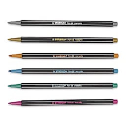 Stabilo Pen 68 Metallic Pens - Set of 6 - with caps off
