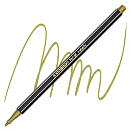 Stabilo Pen 68 Metallic Pen - Gold pen and swatch