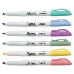Sharpie S-Note Creative Markers - Set of 6 markers horizontally and uncapped