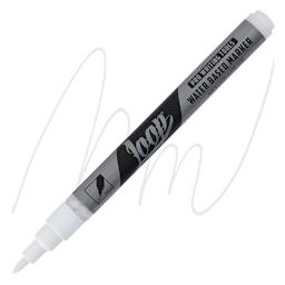 Loop Water-Based Acrylic Marker - White, 1 mm marker and swatch