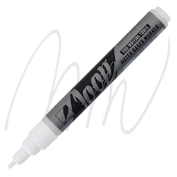 Loop Water-Based Acrylic Marker - White, 2 mm marker and swatch