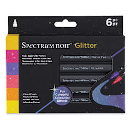 Spectrum Noir Glitter Pen Set - Vibrant Florals, Set of 6 (front of package)