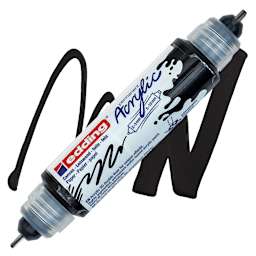 Edding 5400 Acrylic Double Ended Paint Marker - Black 901 marker and swatch