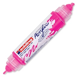 Edding 5400 Acrylic Double Ended Paint Marker - Neon Pink 069, Cap Off