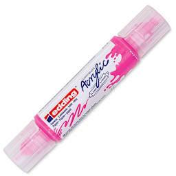 Edding 5400 Acrylic Double Ended Paint Marker - Neon Pink 069, Cap On