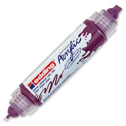 Edding 5400 Acrylic Double Ended Paint Marker - Berry 910, Cap Off