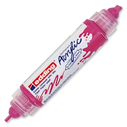 Edding 5400 Acrylic Double Ended Paint Marker - Telemagenta 909, Cap Off