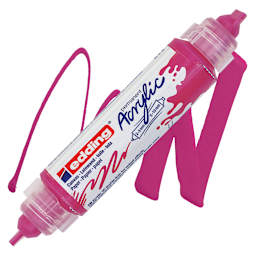 Edding 5400 Acrylic Double Ended Paint Marker - Telemagenta 909 marker and swatch