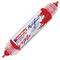 Edding 5400 Acrylic Double Ended Paint Marker - Traffic Red 902, Cap Off