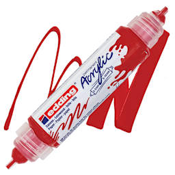 Edding 5400 Acrylic Double Ended Paint Marker - Traffic Red 902 marker and swatch