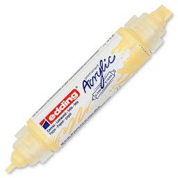 Edding 5400 Acrylic Double Ended Paint Marker - Pastel Yellow 915, Cap Off