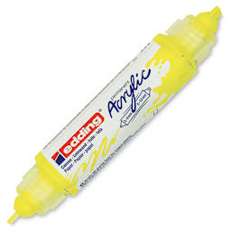 Edding 5400 Acrylic Double Ended Paint Marker - Neon Yellow 065, Cap Off