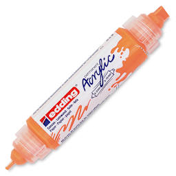 Edding 5400 Acrylic Double Ended Paint Marker - Neon Orange 066, Cap Off