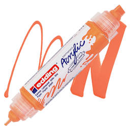 Edding 5400 Acrylic Double Ended Paint Marker - Neon Orange 066 marker and swatch