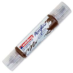 Edding 5400 Acrylic Double Ended Paint Marker - Chocolate Brown 907, Cap On