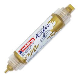 Edding 5400 Acrylic Double Ended Paint Marker - Rich Gold 924, Cap Off