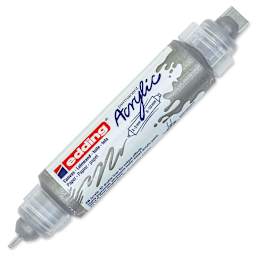Edding 5400 Acrylic Double Ended Paint Marker - Silver 923, Cap Off