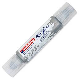 Edding 5400 Acrylic Double Ended Paint Marker - Silver 923, Cap On