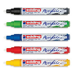 Edding Acrylic Paint Markers - Basic Colors, Set of 5, Medium