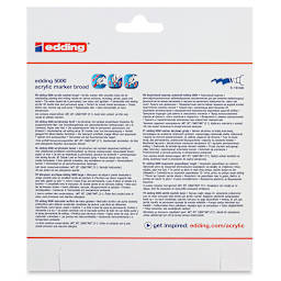 Edding Acrylic Paint Markers - Abstract Colors, Set of 5, Broad. Back of package