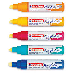 Edding Acrylic Paint Markers - Abstract Colors, Set of 5, Broad