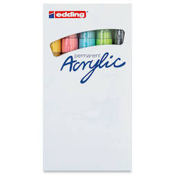 Edding Acrylic Paint Markers - Pastel Colors, Set of 5, Medium (front of package)