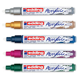 Edding Acrylic Paint Markers - Festival Colors, Set of 5, Medium