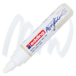 Edding Acrylic Paint Marker - Traffic White 922, Broad marker and swatch