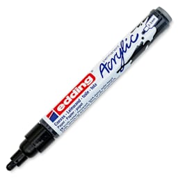 Edding Acrylic Paint Marker - Black 091, Medium, Cap Off