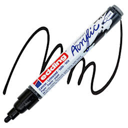 Edding Acrylic Paint Marker - Black 091, Medium marker and swatch
