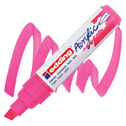 Edding Acrylic Paint Marker - Neon Pink 069, Broad marker and swatch