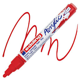 Edding Acrylic Paint Marker - Traffic Red 902, Medium marker and swatch