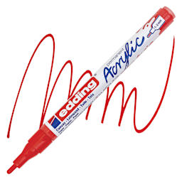 Edding Acrylic Paint Marker - Traffic Red 902, Fine marker and swatch