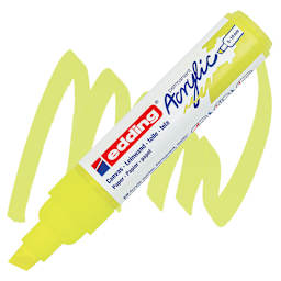 Edding Acrylic Paint Marker - Neon Yellow 065, Broad marker and swatch