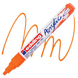 Edding Acrylic Paint Marker - Neon Orange 066, Medium marker and swatch