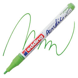 Edding Acrylic Paint Marker - Yellow Green 927, Fine marker and swatch