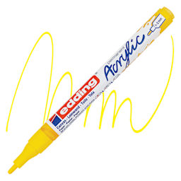 Edding Acrylic Paint Marker - Traffic Yellow 905, Fine marker and swatch