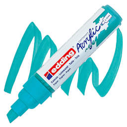 Edding Acrylic Paint Marker - Opulent Turquoise 934, Broad marker and swatch