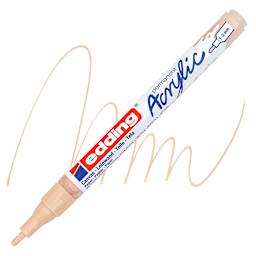 Edding Acrylic Paint Marker - Warm Beige 255, Fine marker and swatch