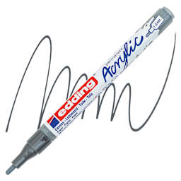 Edding Acrylic Paint Marker - Anthracite 926, Fine marker and swatch