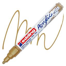 Edding Acrylic Paint Marker - Rich Gold 924, Medium marker and swatch