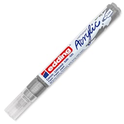 Edding Acrylic Paint Marker - Silver 923, Medium, Cap On