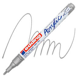 Edding Acrylic Paint Marker- Silver 923, Fine marker and swatch